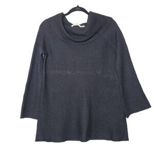 Soft Surroundings Womens Large Cowl Neck Sweater Wool Cashmere Black